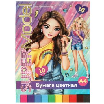 Цветная бумага А4 10л 10цв офсетная TIK TOK GIRL Умка 1/30