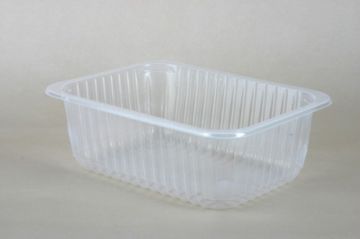 Лоток под запайку 187х137х83 с ребрами прозрачный ПП 480/480 