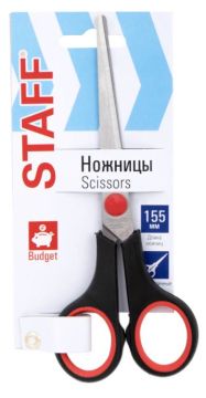 Ножницы 155мм метал черно-красные вставки европодвес Staff 1/12 