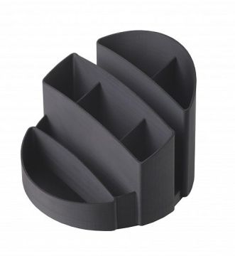 Подставка-органайзер 133х133х80мм 8 отделений черная Омега 1/12