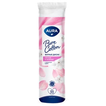 Ватные диски (100шт) косметические AURA 1/35 