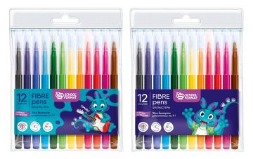 Фломастеры 12цв блистер упаковка круглый корпус SMART DINO Schoolformat 1/24