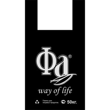 Пакет Майка ПНД (30+14)х54-20 50кг FA Фа черный 8,2г МПласт 100/1500