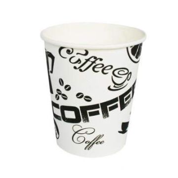 Стакан бумажный для горячего 300мл d-90 черный кофе 50/800