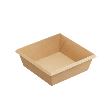 Контейнер салатник 950мл 165х165х45мм OneClick крафт ламин 1EA (крышка 458207) 50/300 nelK