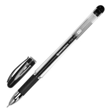 Ручка гелевая черная 0,5мм линия 0,35мм игольчатый узел Geller BRAUBERG 1/12