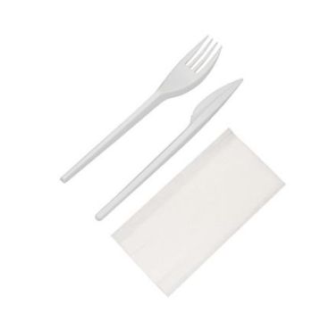 Набор одноразовой посуды №3 (вилка,нож, салфетка) 1/300