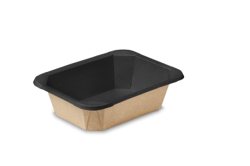 Контейнер бумажный 500мл 187х140х45мм крафт ламин OSQ OCTOBOX BLACK WOOD (кр 470080, 470112) 70/560 