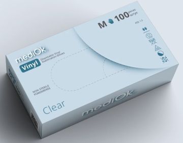 Перчатки смотровые виниловые неопудренные MediOk М 4,5гр 50/500