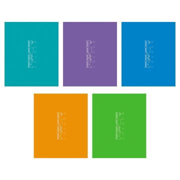 Тетрадь 48л А5 клетка скоба мел картон PUREcolour микс Хатбер 1/60