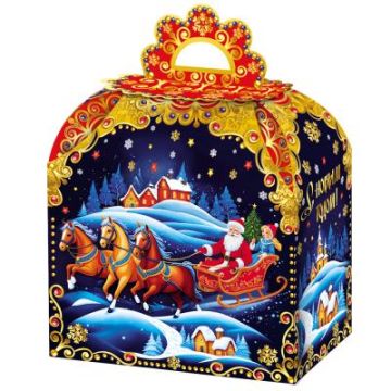 НГ Коробка до 1,0кг 160х100х190 Ларец с тиснением 1/200