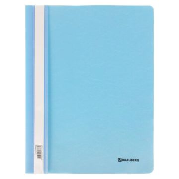 Папка скоросшиватель с прозр верхн лист BRAUBERG А4 аквамарин 1/25 