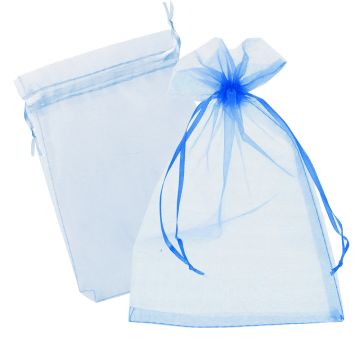 Подарочный мешок текстильный ОРГАНЗА СИНИЙ 9х12см 1/25/250