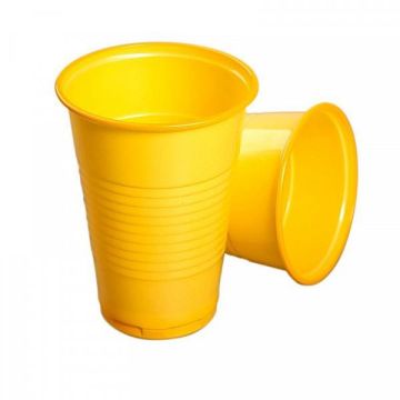 Стакан одноразовый ПП 0,2л цвет желтый 100/4200