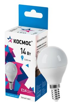 Лампа светодиодная 14W 4500K E14 220V GL45 шарик Космос 1/10/80