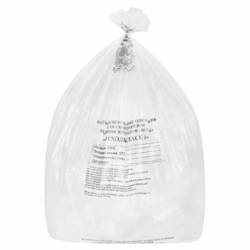Пакет для сбора и хранения медицинских отходов (70х80) 100шт 60л класс А белый 1/5 