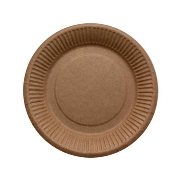 Тарелка картон d-230 крафт ПС 100/1000