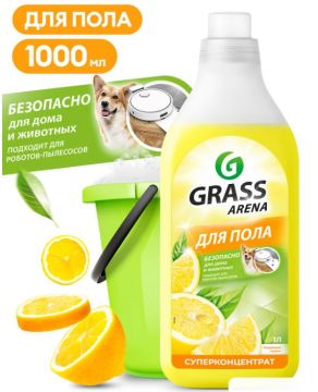 Средство жидкое 1л для мытья полов Arena цвет Лимон Грасс GRASS 1/8