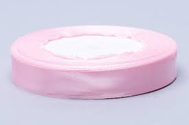 Лента атласная 15мм 25м светло-розовая 1/10