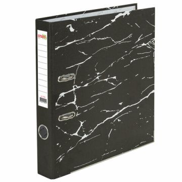 Папка-регистратор А4 50мм с мраморным покрытием с уголком черный корешок STAFF Profit 1/50