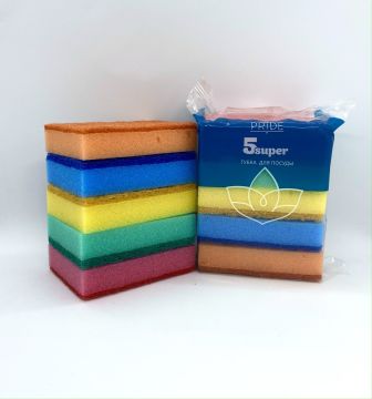 Губка для посуды макси (5шт) 90х60х35мм 1/30