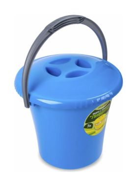 Ведро 7л с крышкой Либерти голубое Мартика 1/1
