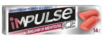 Продукты Impulse ICE жевательная резинка со вкусом вишни и ментола  14 г 1/30