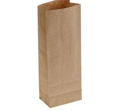 Пакет бумажный крафт 90х65х255 60гр без ручек и печати 1750/1750