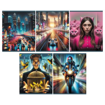 Тетрадь 96л А5 клетка скоба Нереальный BG 1/5/50