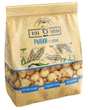 Продукты, Крендельки Nina Farina Бретцель рыбки с солью 145г 1/16