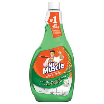Средство для мытья стекол и зеркал 500мл сменный блок с нашатырном спиртом  Мистер Мускул 1/12