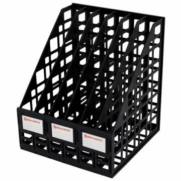 Лоток вертикальный для бумаг 295х240х250мм 6отд черный Brauberg ULTRA 1/12 