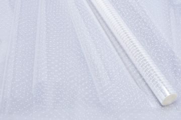 Ролик 70см х8м пленка полипропилен с рисунком Точки белый 1/10