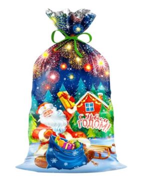 НГ Пакет подарочный (20х35) полипропилен Фейерверк 100/2000