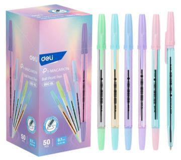 Ручка шариковая синяя узел 0,7мм Deli EQ6C-BL Macaron 1/50