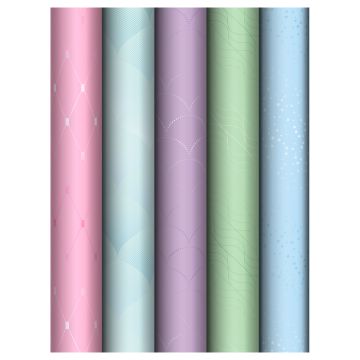 Бумага подарочная 70х100см 80 г/м2 глянц Pastel patterns MESHU 1/50