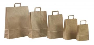 Пакет бумажный крафт с плоскими ручками 320х200х370 90 гр/м2 Экокрафт 250/250