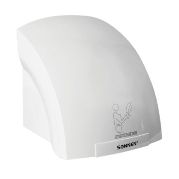 Сушилка для рук SONNEN HD-688, 2000 Вт, время сушки 25 секунд, пластиковый корпус, белая
