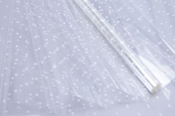 Ролик 70см х8м пленка полипропилен с рисунком Цветочки 1/10