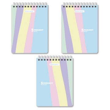 Блокнот 60л А6 110х145мм клетка гребень BRAUBERG Pastel 1/6/72