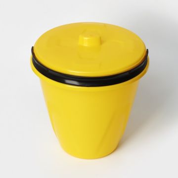 Ведро 10л с крышкой желтое Лайт 1/10