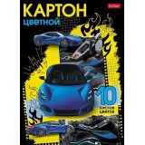 Цветной картон А4 10л 10цв мелованный Авто чемпион Хатбер 1/50