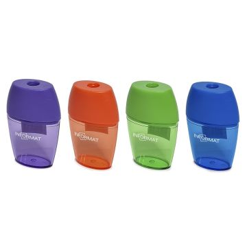 Точилка 1 отверстие пластиковая с конт ассорти SHARPIFY INFORMAT 1/24/720