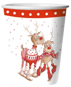 НГ Стакан бумажный 250мл Жители севера 10шт 1/48