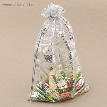 Подарочный мешок текстильный ОРГАНЗА Волшебного Нового года! 20х30см 1/20