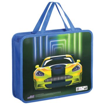 Папка на молнии с ручками А4 пластик 1 отделение, на молнии, ширина 80мм Юнландия Neon 1/30