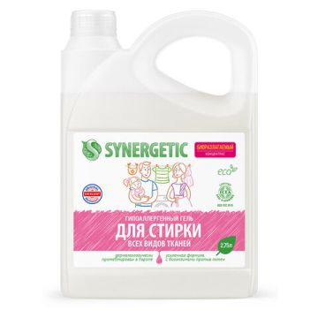 Средство жидкое 2,75л гель для всех видов тканей гипоаллергенный Synergetic 1/6