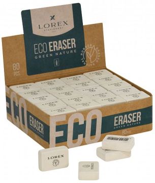 Ластик 26х19х8мм натуральный каучук прямоуг LOREX 1/80