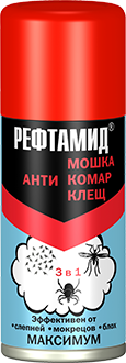 Репеллент аэрозоль от комаров, клещей, мошек Рефтамид Максимум 100мл Сибиар 1/15
