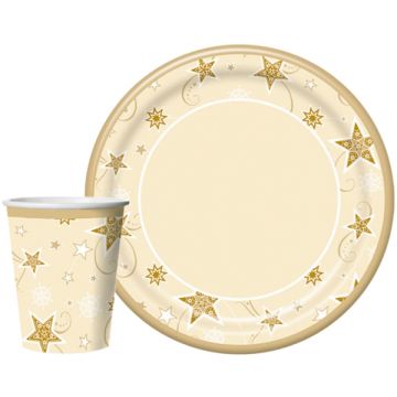 Стакан бумажный 250мл Звезды на ванили 10 шт 1/48